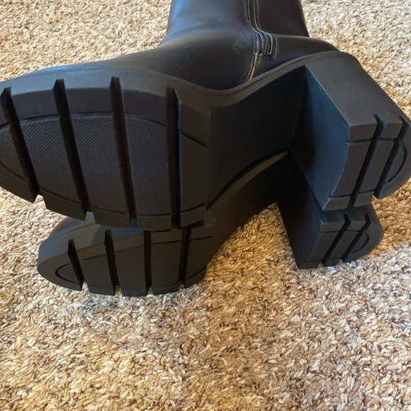 Womens Scoop Black Platform Chunky Heeled Boots Black size 11 - Picture 5 of 6